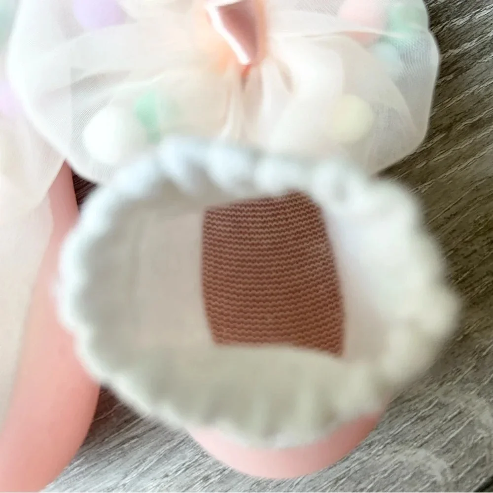 Big Toes Pink Bows NonSlip Baby Shoe Socks Made in Korea